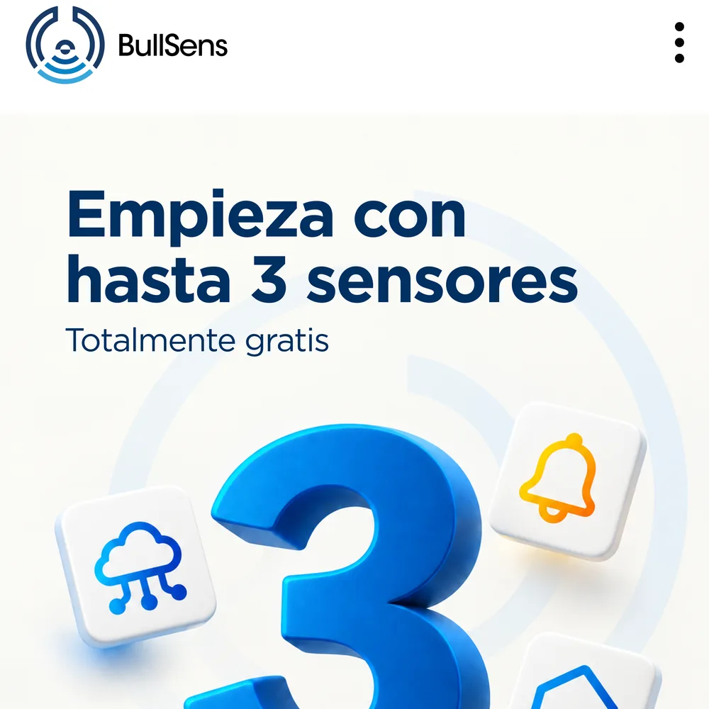 Publicación de BullSens con el titular Empieza con hasta 3 sensores